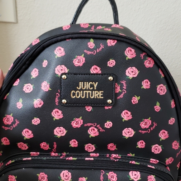 Juicy Couture Black Disty Rose Neon lights backpk - Picture 7 of 12
